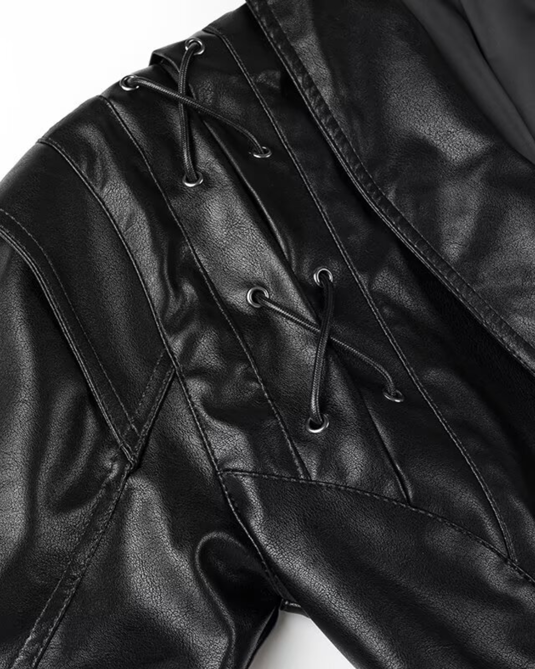 Retro Faux Leather Jacket Coat   