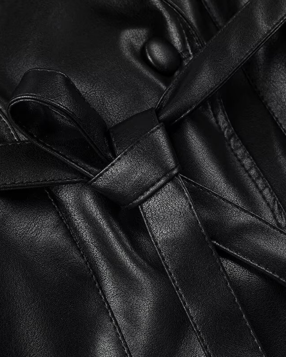 Retro Faux Leather Jacket Coat   