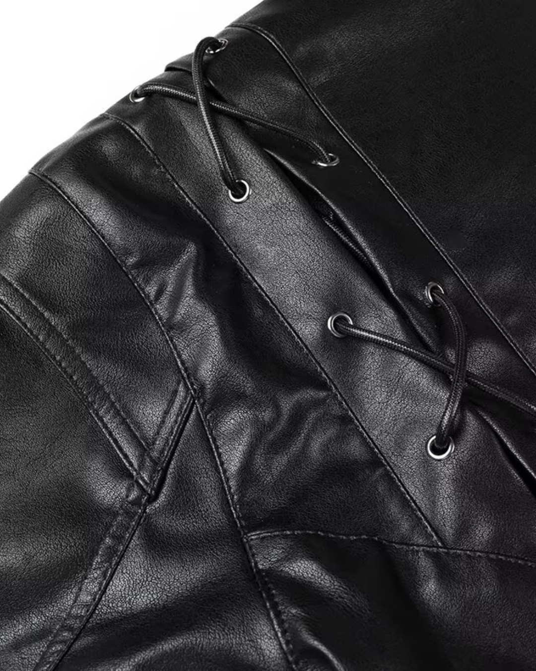 Retro Faux Leather Jacket Coat   