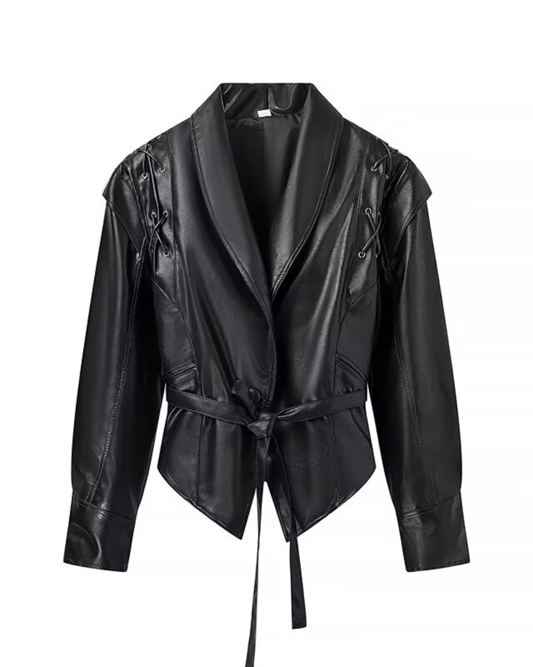 Retro Faux Leather Jacket Coat   