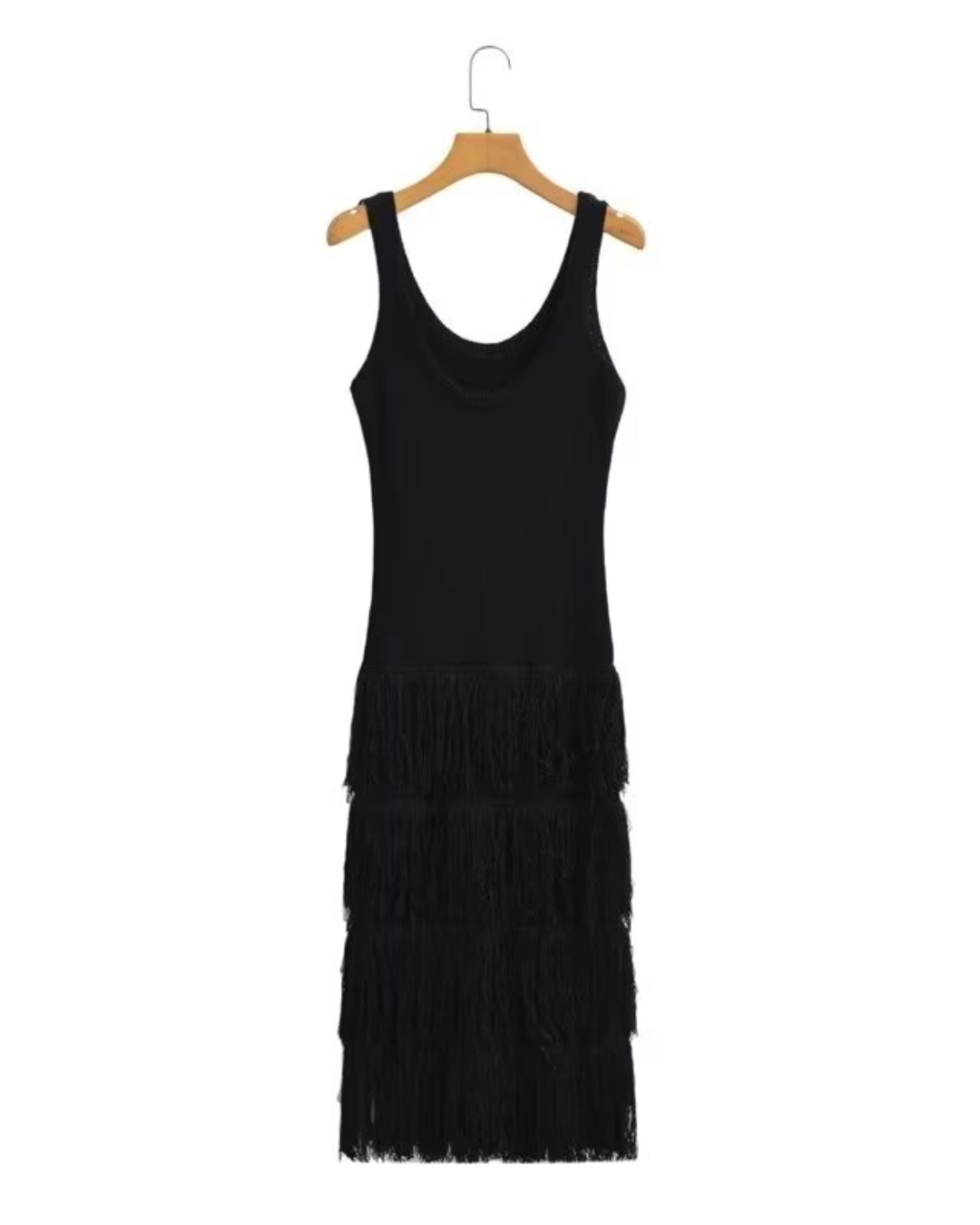 Tassel Detail Knitted Long Dress   