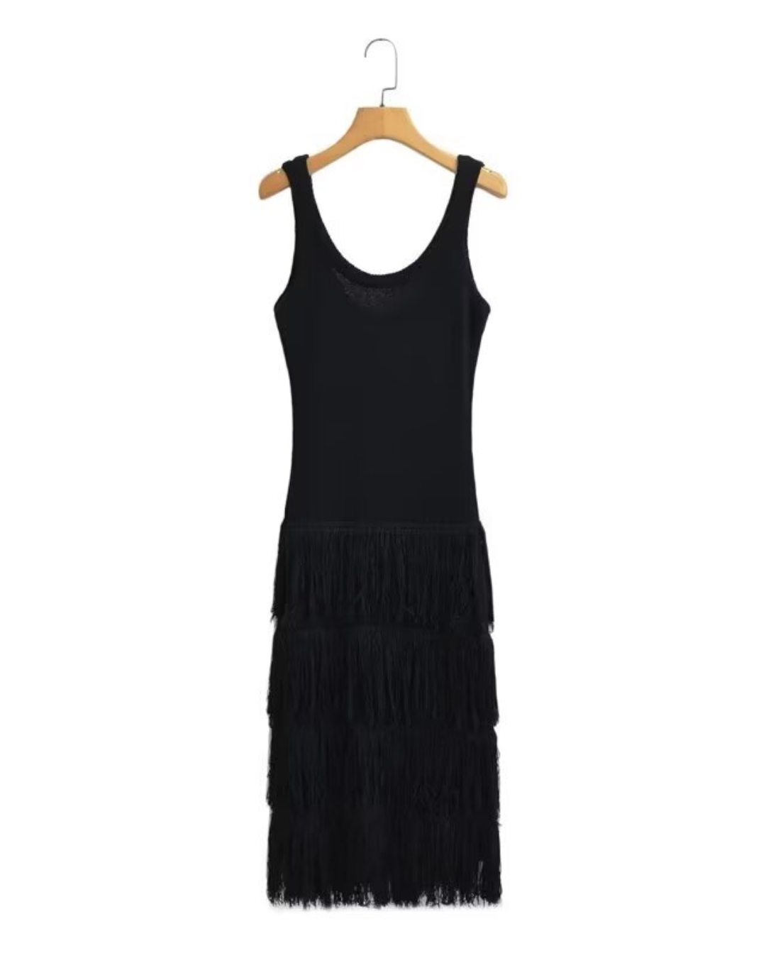 Tassel Detail Knitted Long Dress   