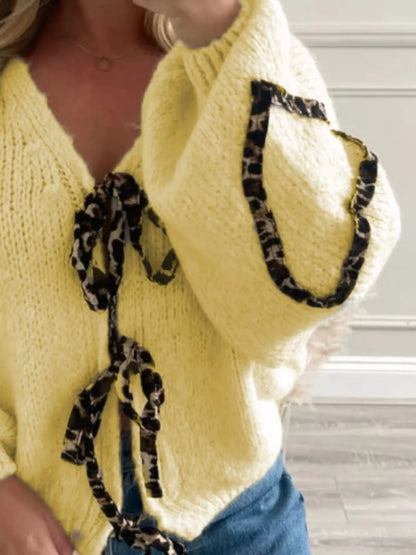 Tie Front Long Sleeve Sweater