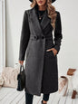 One Button Wool Blend Overcoat Brown S