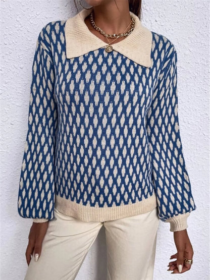Diamond Pattern Collar Sweater