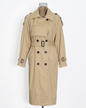 Mid Length Solid Color Windbreaker Coat XS Khaki 