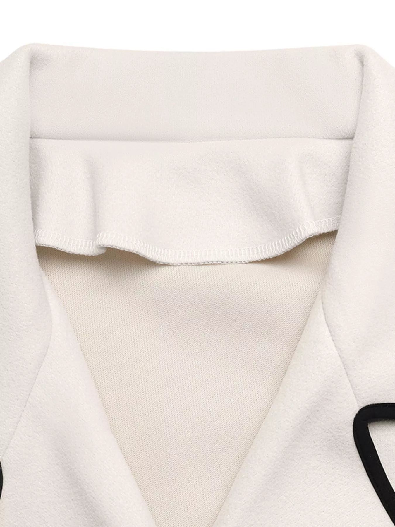 Contrast Trim Double-Breasted Jacket