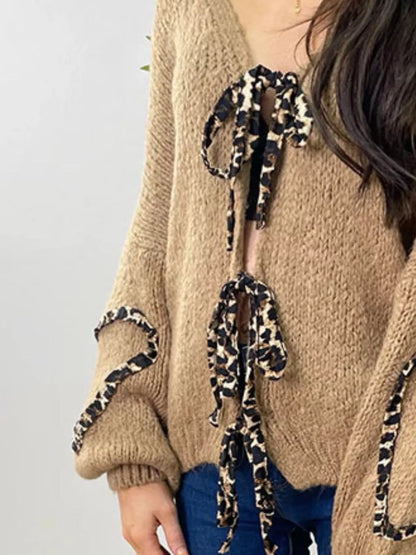 Tie Front Long Sleeve Sweater