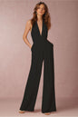 Casual Sexy Sleeveless Halter Jumpsuit S Black