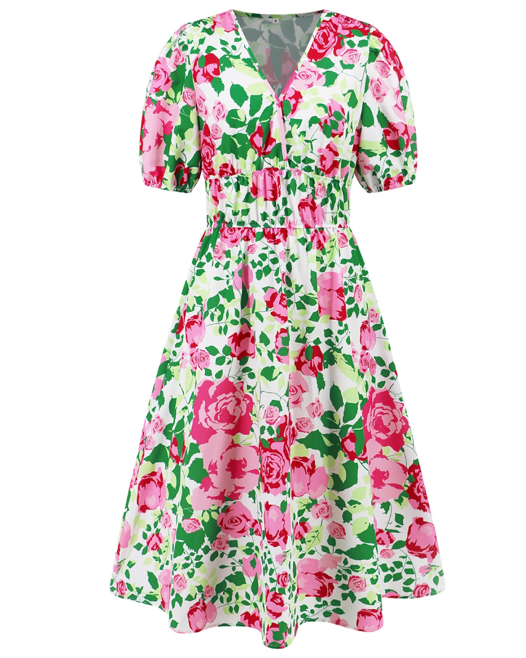 Ruched Printed Surplice Dress   