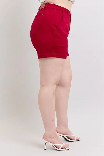 Judy Blue Plus Size Dyed Heart Shaped Denim Shorts