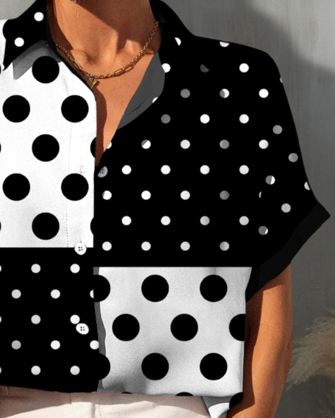 Polka Dot Short Sleeve Shirt   