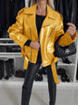 Full Size Zip Up Long Sleeve Jacket Plus Size Yellow S
