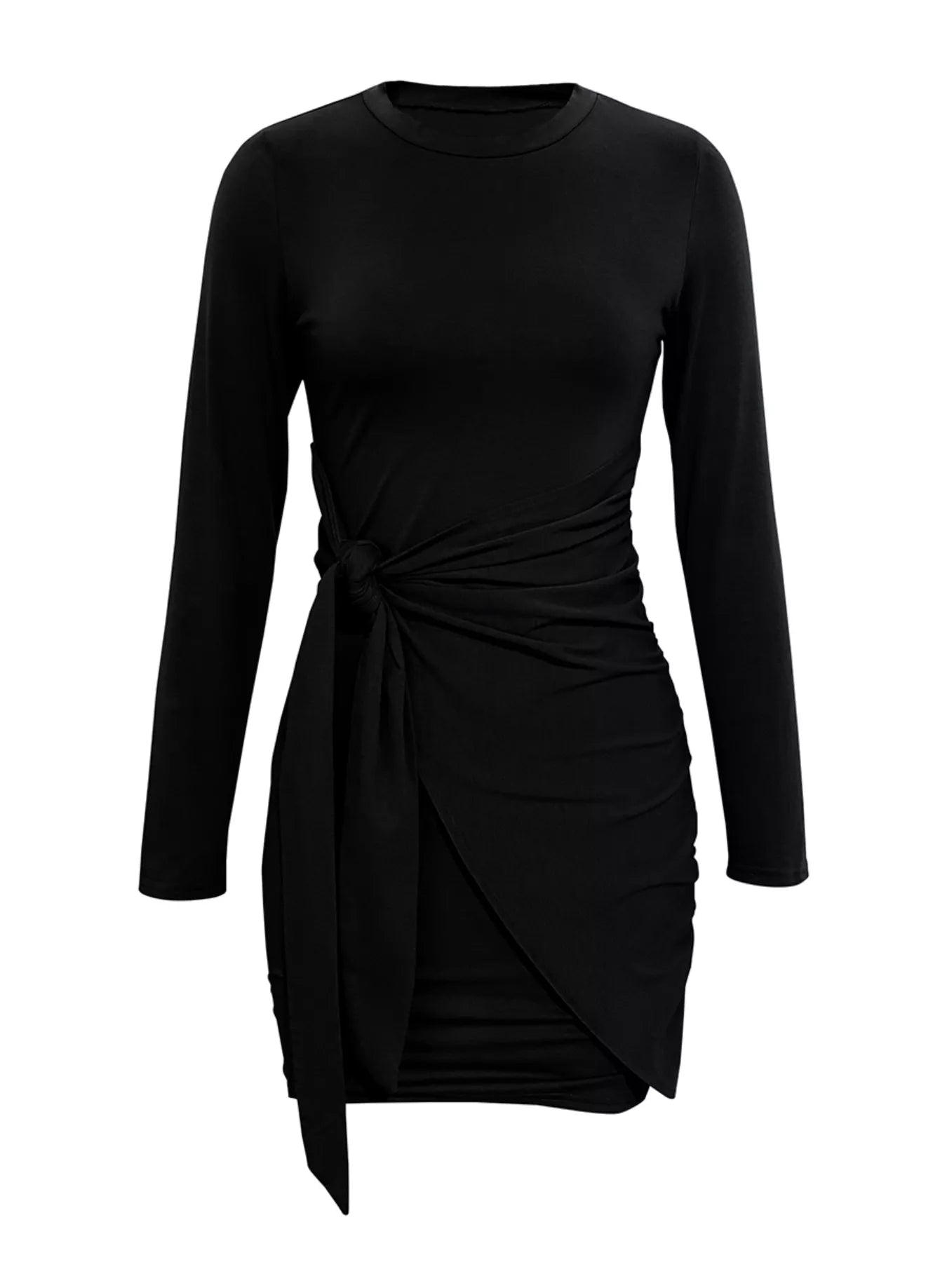 Round Neck Long Sleeve Bodycon Dress