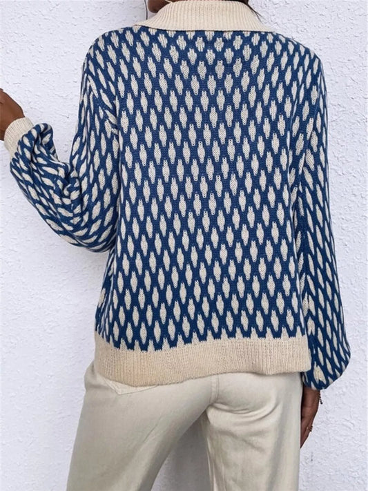 Diamond Pattern Collar Sweater