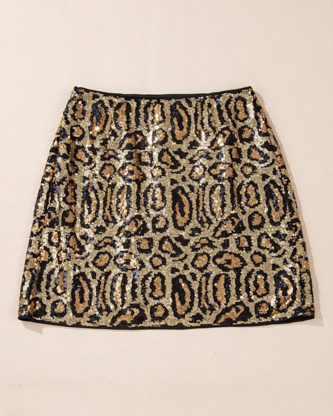 Sequin Leopard Mini Skirt   