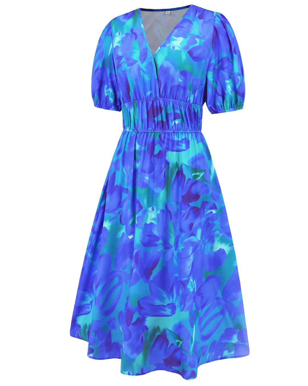 Ruched Printed Surplice Dress   