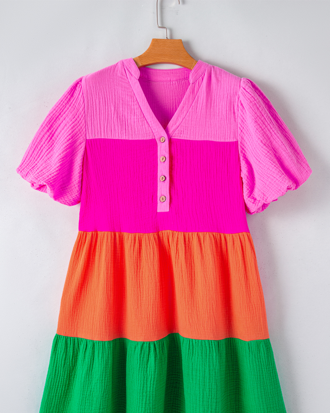 Multicolor Color Tiered Dress   