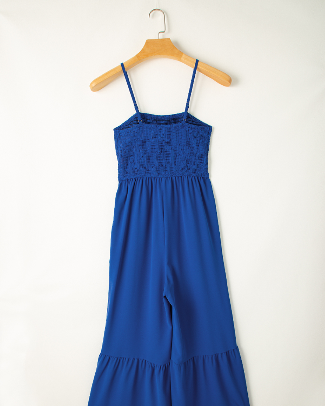 Spaghetti Straps Smocked Ruffled Jumpsuit   