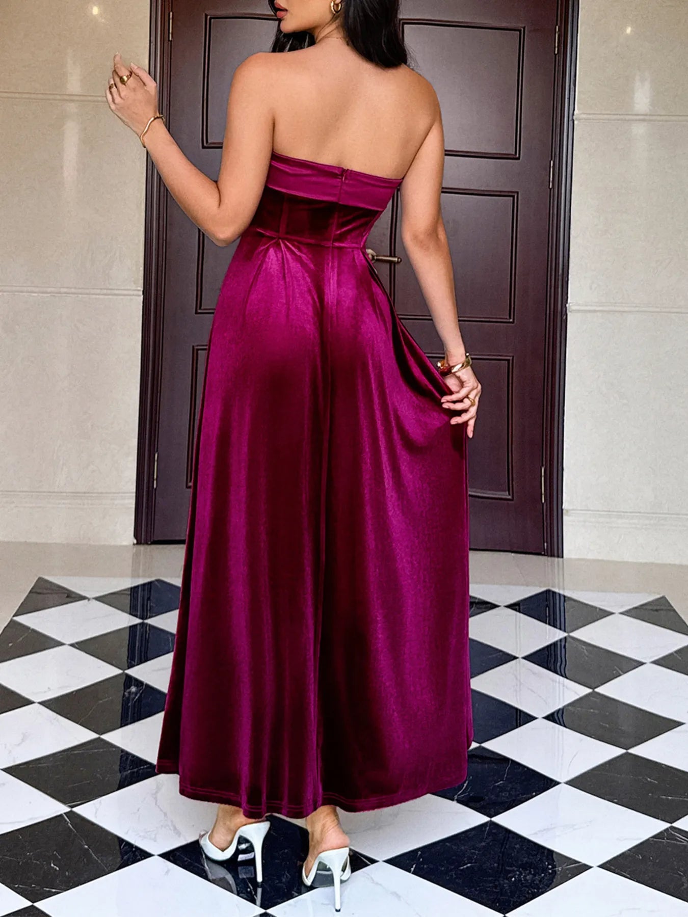 Velvet Tube Midi Dress