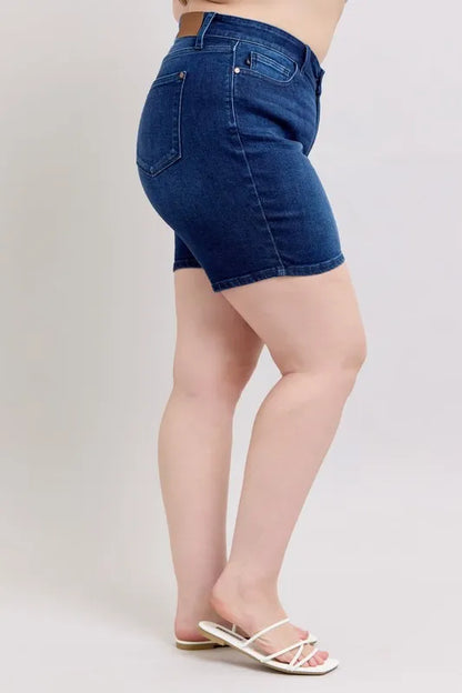 Judy Blue High Waist V-Front Bermuda Plus Size