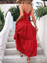 Bow Back Tiered Maxi Cami Dress