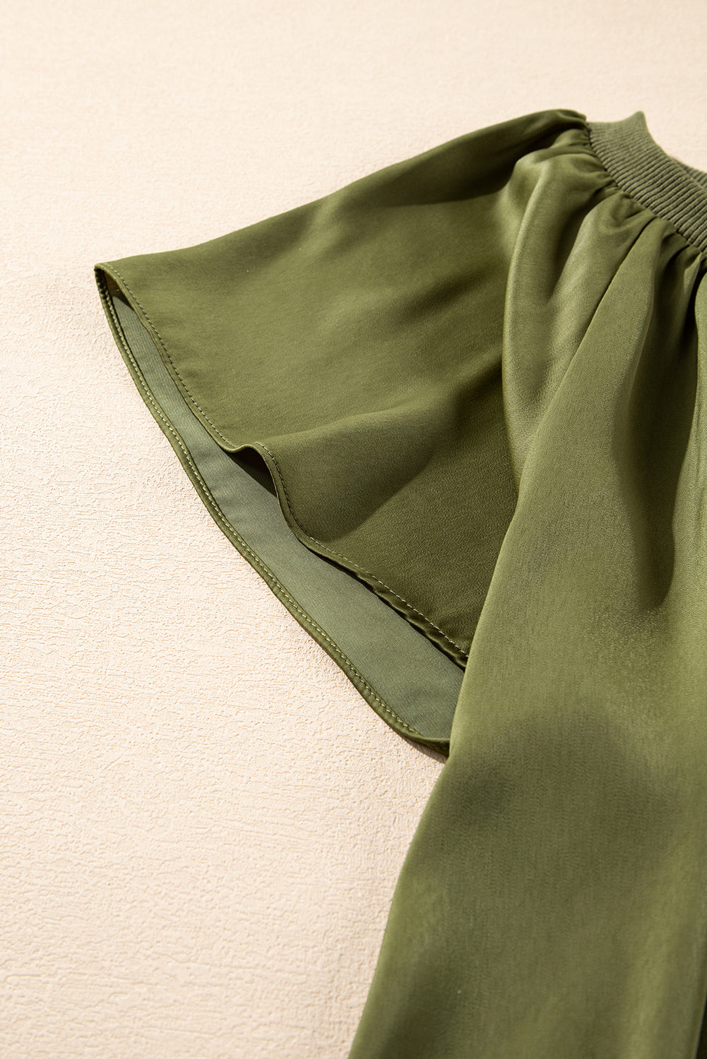 Jungle Green Pleated Satin Top