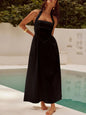 Devine Ruched Halter Neck Midi Dress Black S