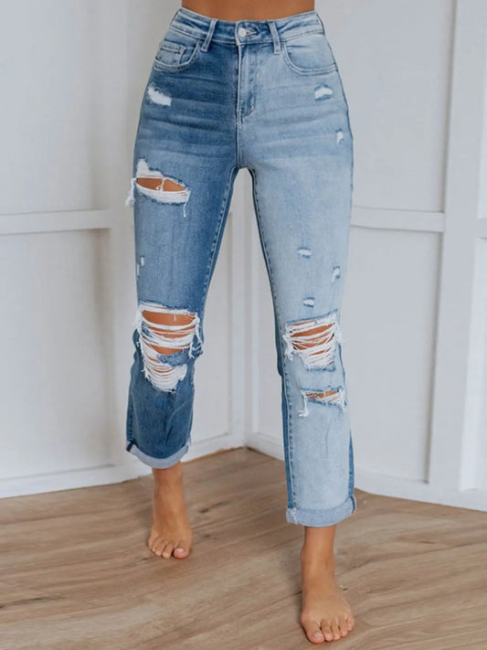Distressed Jeans with Pockets Light S