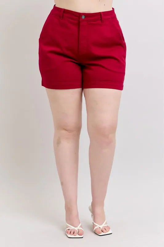 Judy Blue Plus Size Dyed Heart Shaped Denim Shorts