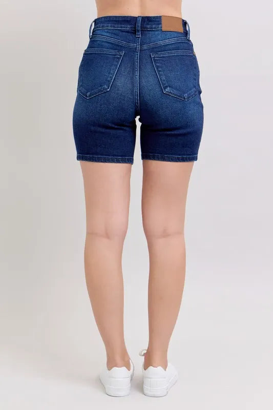 Judy Blue High Waist V-Front Bermuda Plus Size