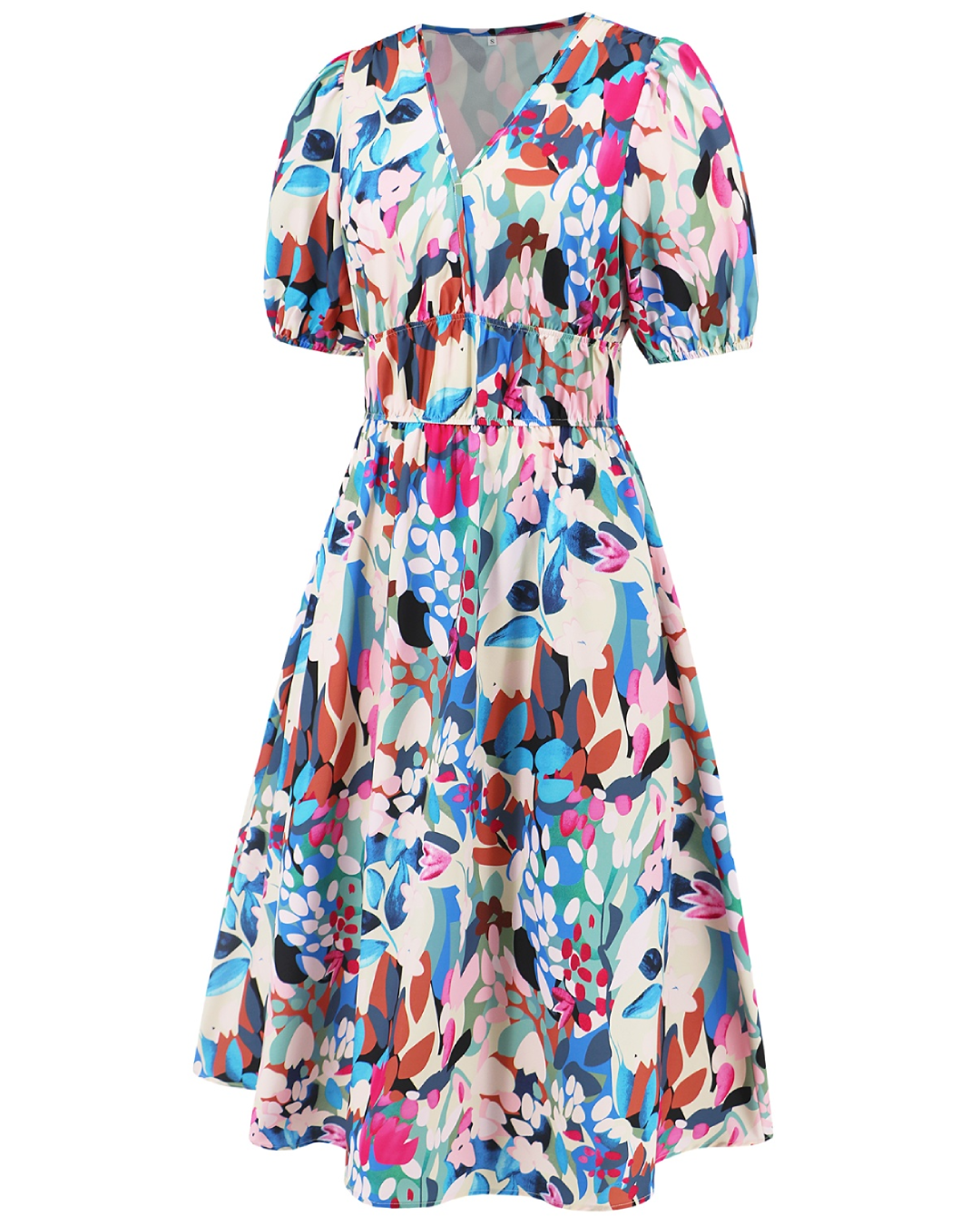 Ruched Printed Surplice Dress   