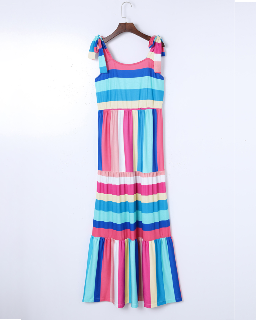 Multicolor Color Block Striped Dress   