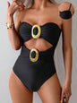 Cutout Sweetheart Neck One-Piece Swimwear Black M
