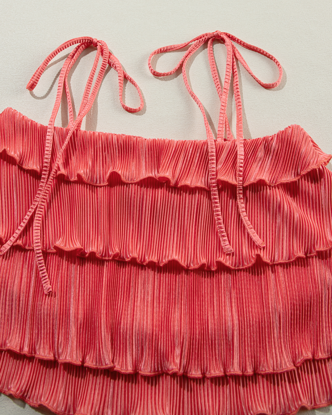 Ruffle Tiered Cami Pleated Set   