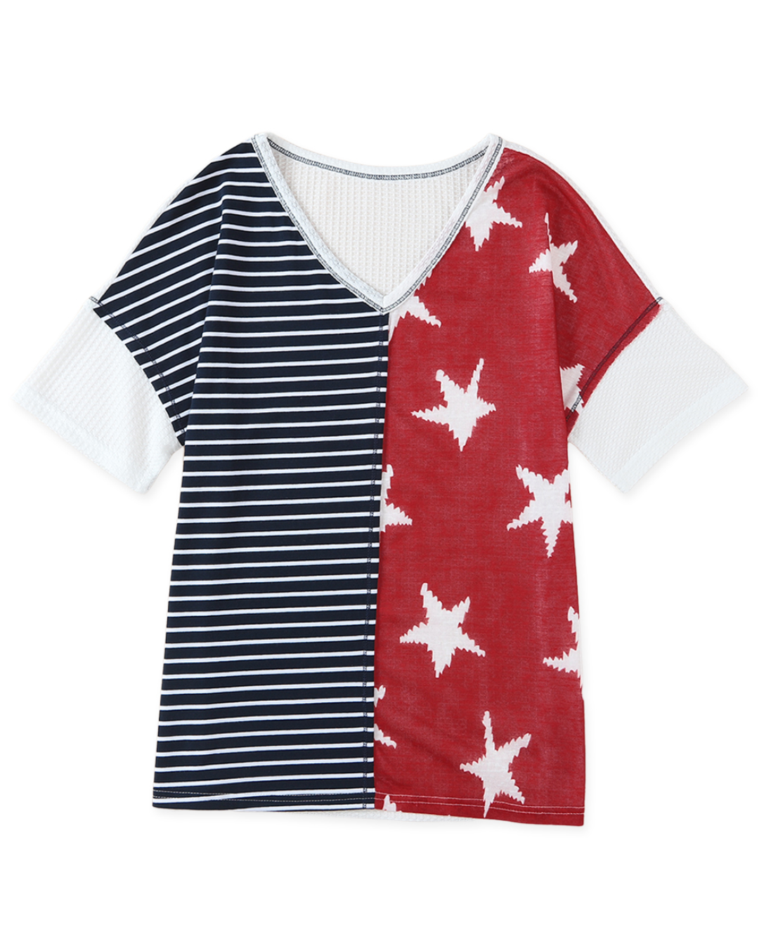 Stripes & Stars Print Knit Top   