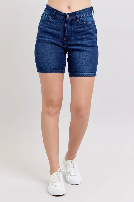 Judy Blue High Waist V-Front Bermuda Plus Size