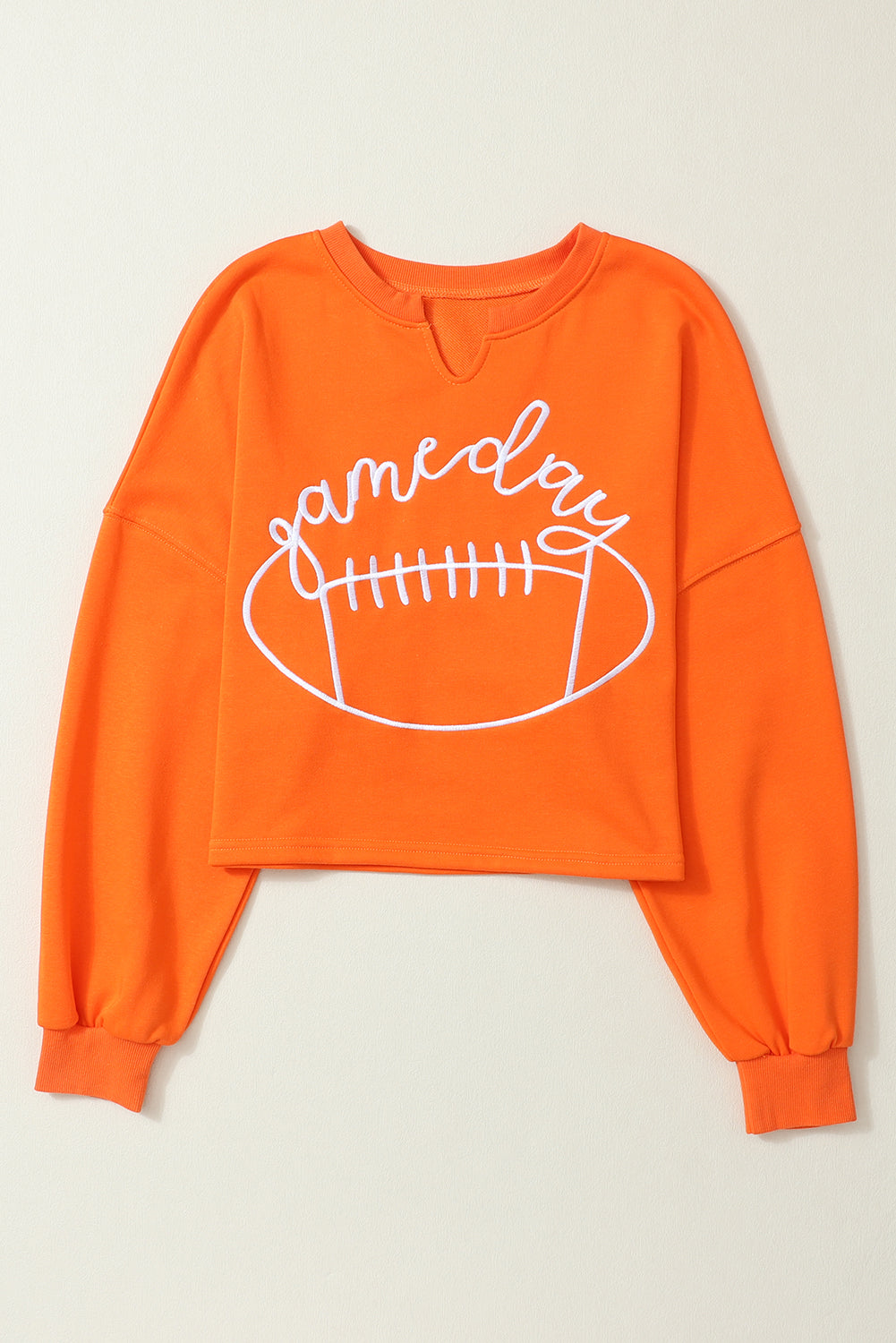 Lettering Notched Neck Sweatshirt   