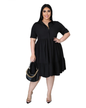 Plus Size Ruffle Dress Black L 