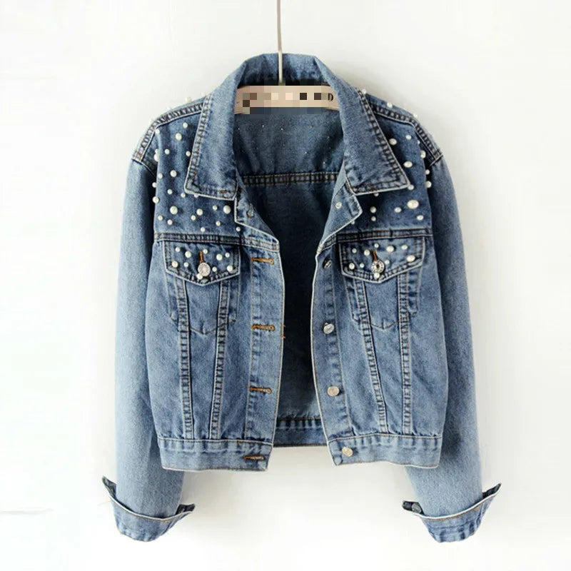 Full Sleeve Short Lapel Jacket Blue S 