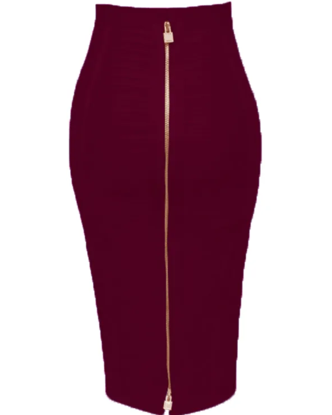 Solid Color Zipper Bandage Skirt
