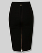 Solid Color Zipper Bandage Skirt Black XS 