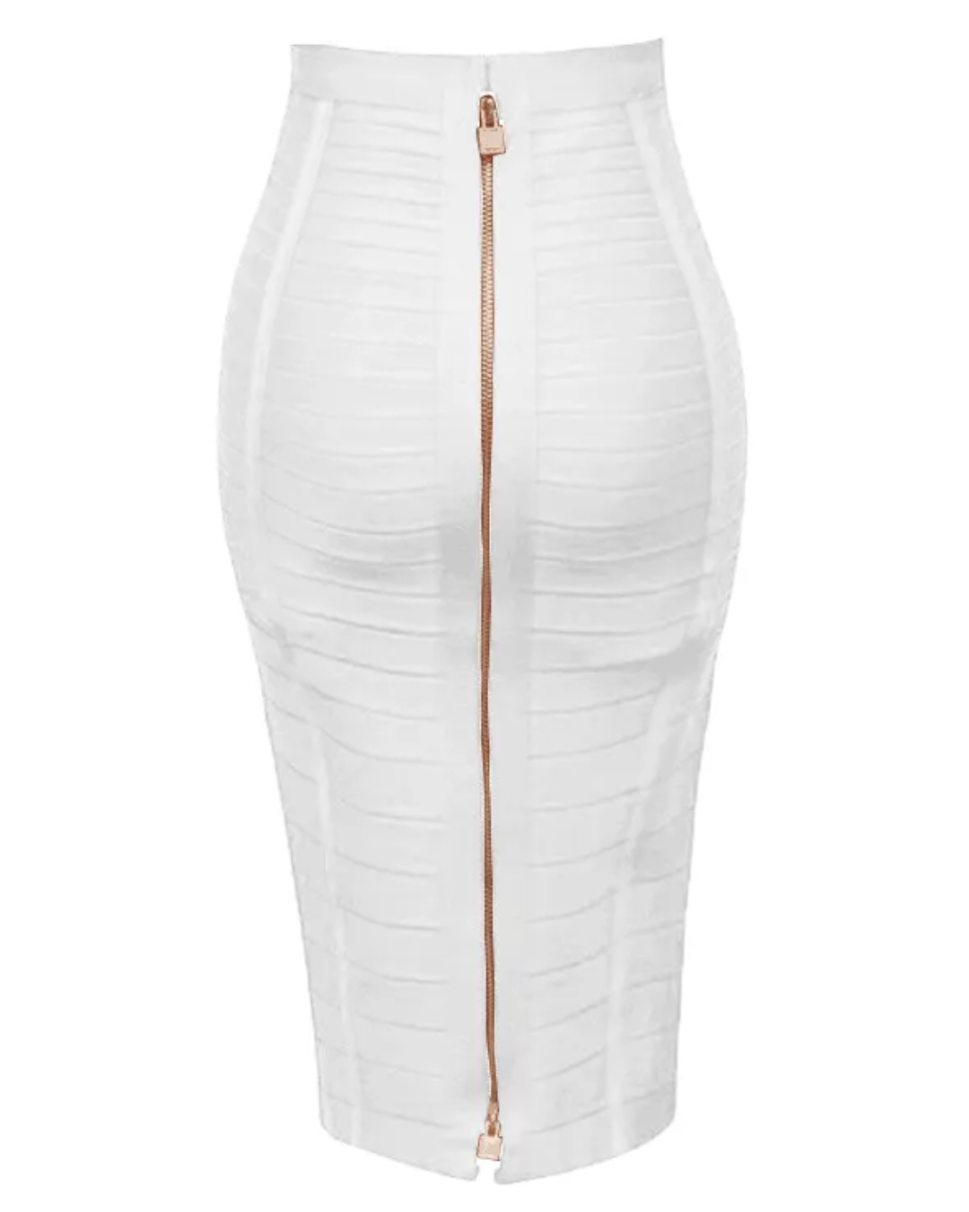 Solid Color Zipper Bandage Skirt