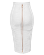 Solid Color Zipper Bandage Skirt