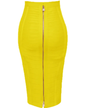 Solid Color Zipper Bandage Skirt