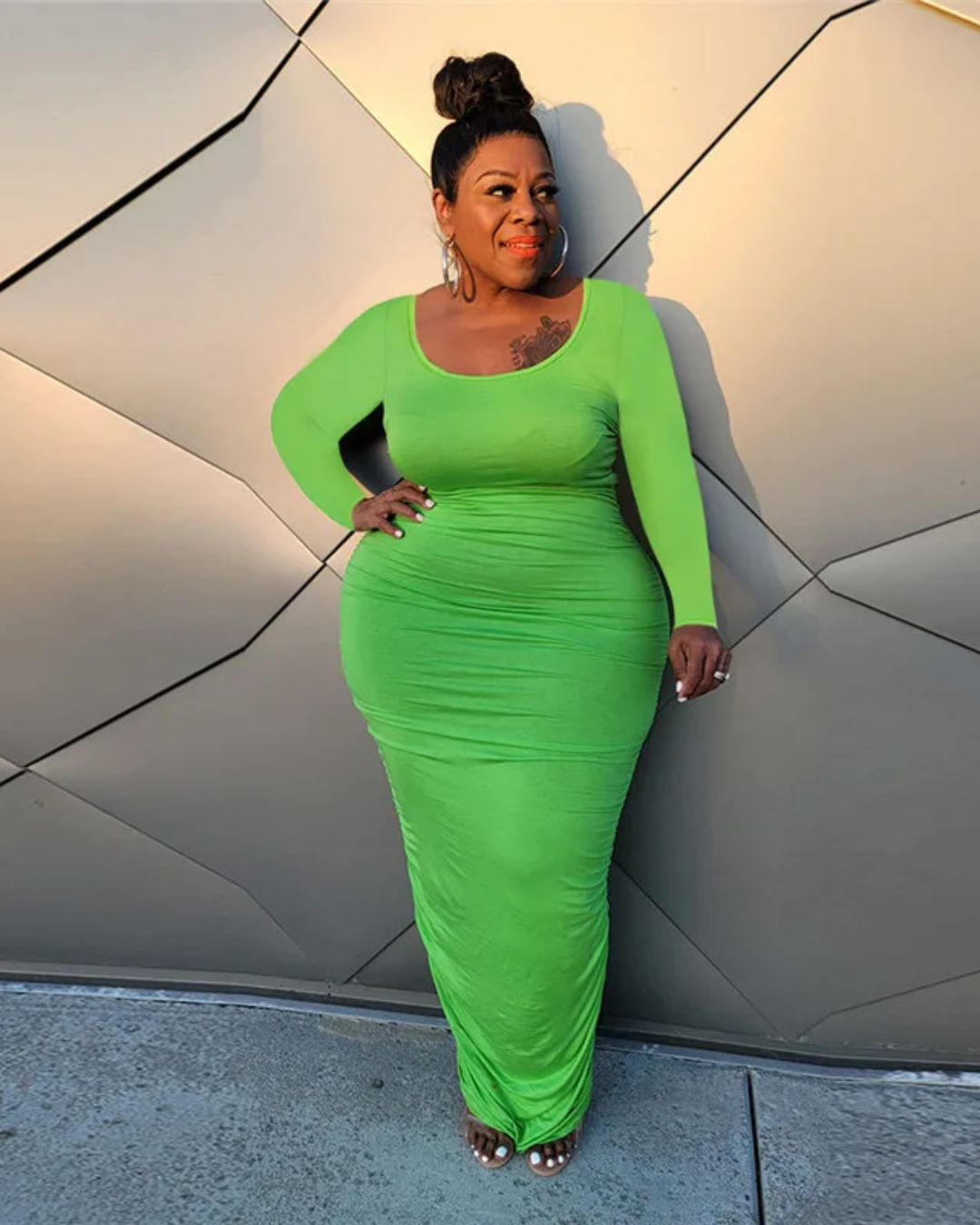 Plus Size Draped Dress   