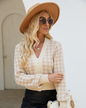 Knitted Jacquard Loose Fitting Sweater Apricot S 