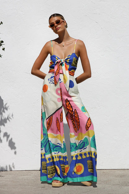 Knotted Straps Wide-Leg Jumpsuit