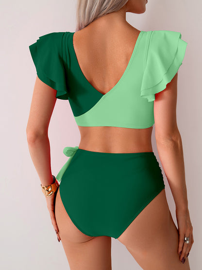 Bikini Split Swimsuit Women High Waist Swimming Trunks Bikini Swimsuit