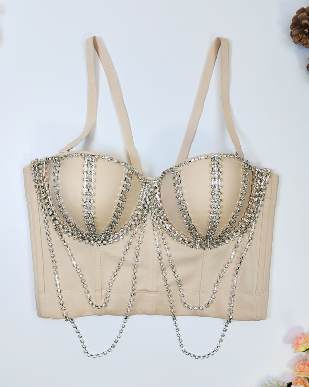 Chain Boning Corset M-34/75B Apricot 